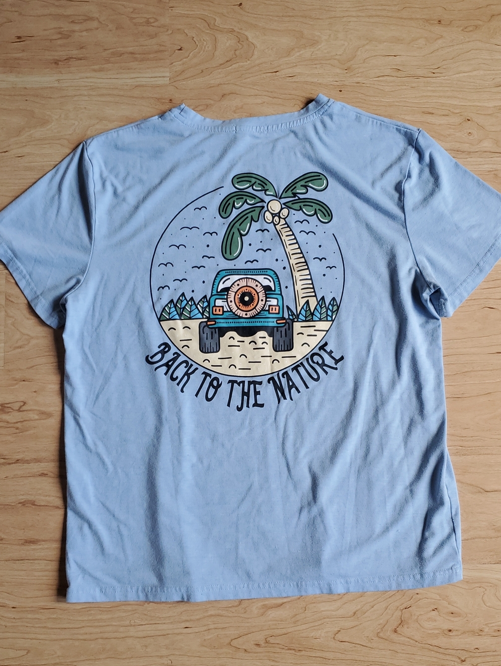 ROMWE Light Blue Crewneck Tee